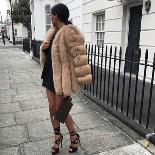 Winter Coat Women Plus Size Faux Fur Coats Furry Long Female White Fluffy Faux Fur Coat Jacket Cozy Fluffy Jackets Coats