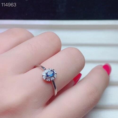 100% Real Natural Natural and Real Sapphire ring 925 sterling silver Fine handworked jewelry Finger rings