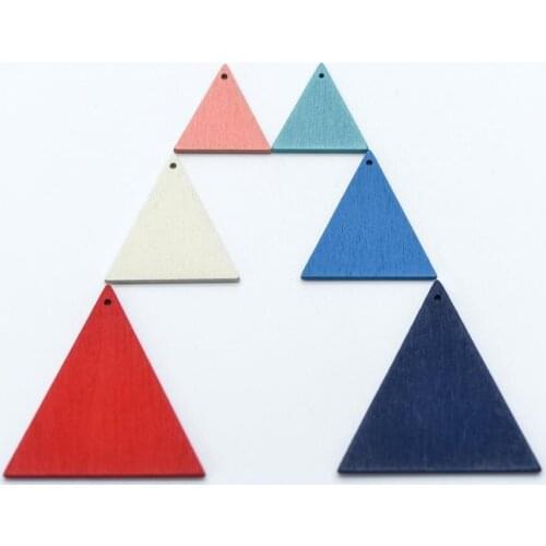 20pcs Wood Triangle Pendants 21/ 28/ 41.5mm, Geometric Connector Charms for Earrings (#HT-63)