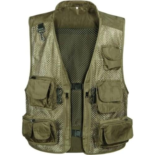 2020 New High Quality Fashion Mens Mesh Vest Wholesale Mens Multi-pocket Photography Vvest Mens Camouflage Military vest 3XL