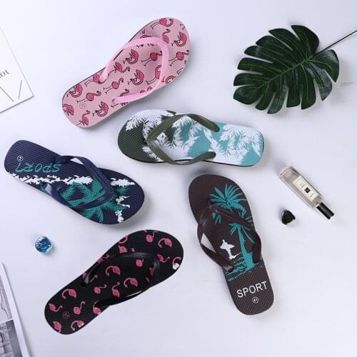 2021 Summer Beach Slippers For Men Women Non-slip Light Soft Flip Flops Fashion Outdoor Print Casual Slippers Wholesale