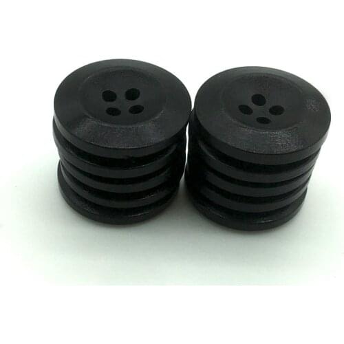 50PCS 4 Hole Black Wood Buttons For Sewing Scrapbook Clothing Crafts Gift Jacket Blazer Sweaters Handwork Accessories 25mm