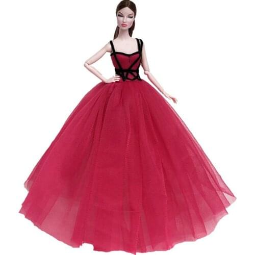 1/6 BJD Accessories Fashion Red Black Dress for Barbie Doll Clothes Evening Princess Dresses Vestidoes 11.5" Dolls Toy Girl Gift