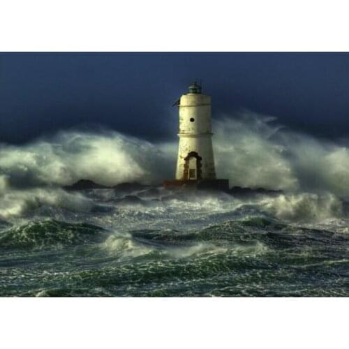 Full Square/round 5D DIY Diamond Painting Lighthouse at sea Diamond Embroidery Sale pictures Rhinestones Mosaic Decoration AZ625