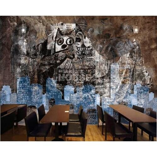 Beibehang Custom Wallpaper Home Decoration Abstract Retro Nostalgia Graffiti Stone Wall Stereo Large Backdrop Wall 3d wallpaper