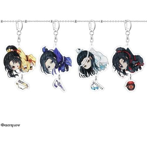 Grand-Master Of Demonic Keychain Mo Dao Zhu Shi Pendant Full Numbers Cute Funny Cosplay Figure Keyring Jewelry Fans Gift 1 Pcs