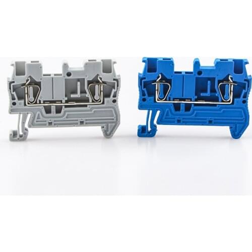 Din Rail Terminal Block ST-1.5 Spring Connector Electrical Wiring Return Pull Type Spring Cage Connection Wire Conductor 100 Pcs