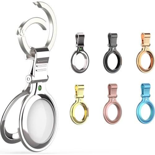 For AirTags Tracker Metal Case Anti Scratch Protective Cover Sleeve With Keychain