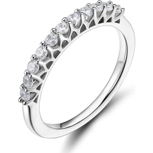 EAMTI Women Ring 925 Sterling Silver Wedding Band Cubic Zirconia 100% Silver Rings wedding rings anillos plata 925 para mujer