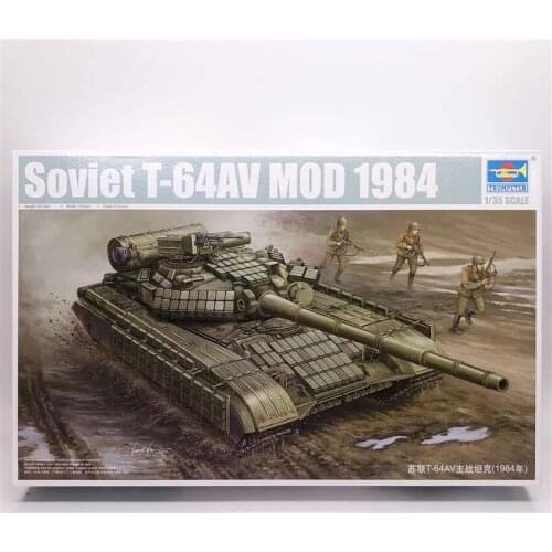 Trumpeter Military Assembly Tank Model 1/35 Soviet T64 AV Main Battle Tank Simulation Belt Armor