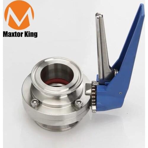 MK 1-1/2" 38mm SS304 Stainless Steel Sanitary 1.5 inch Tri Clamp Butterfly Valve Squeeze Trigger for Homebrew Dairy Product