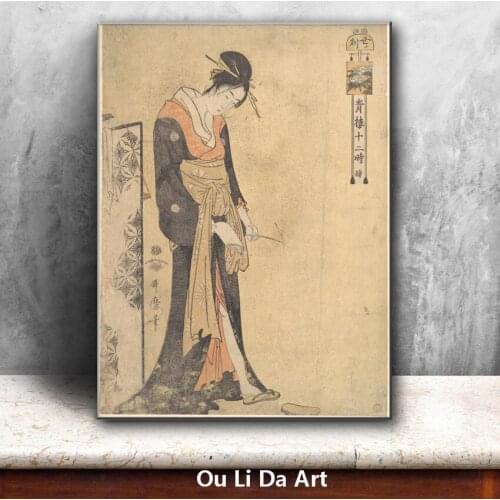 Classical Japan kimono women oil painting canvas painting printings printed on canvas wall art decoration picture