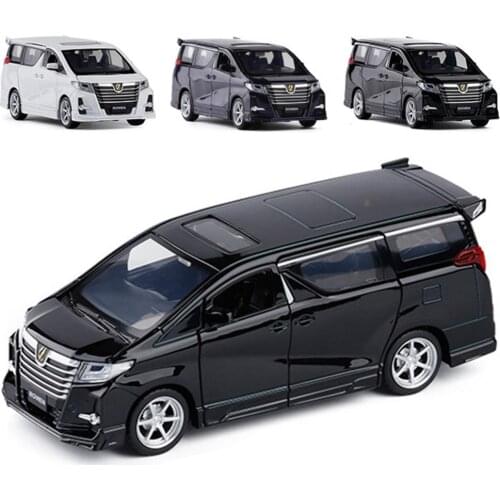 1/32 Mini Diecast Pull back Car for Toyota Alphard Model with Light Music Toy