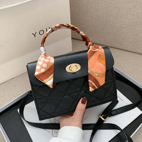 Fashion Exquisite Shopping Bag Casual PU Shoulder Handbags Trunk Purse Lady Lattice Pattern Hasp Messenger Bag