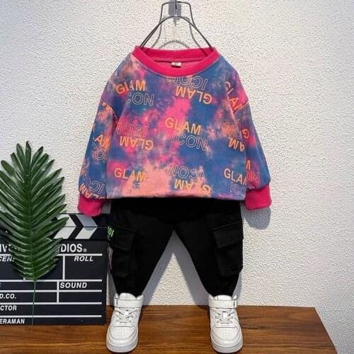 Autumn Spring boutique kids clothing kids clothes boys children Sweatshirt + pants 2 pcs set fashion Camouflage set 2T to 12T