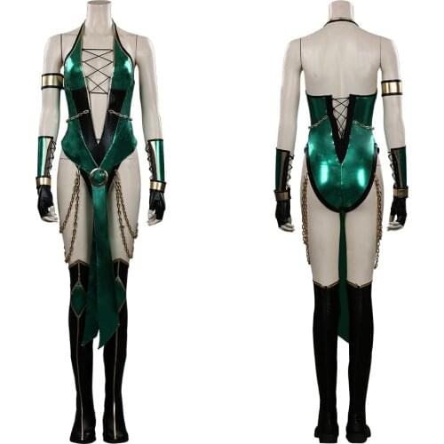 Mortal Jade Cosplay Costume Outfits Halloween Carnival Sexy Jumpsuit for Women Girl