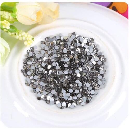 New Strass Black Diamond Color Crystal Nail Rhinestones SS3-SS34 Glitter Non Hotfix Flatback Manicure Nail Art Decoration