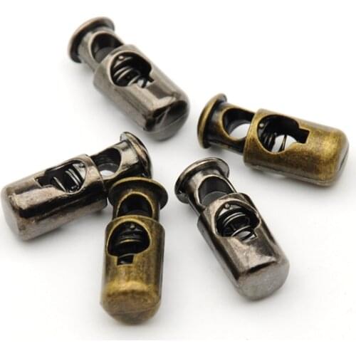 Wholesale 40pcs/lot metal alloy stoppers toggle cord locks Drawstring lock one hole for 4.5mm bungee cord STP-001