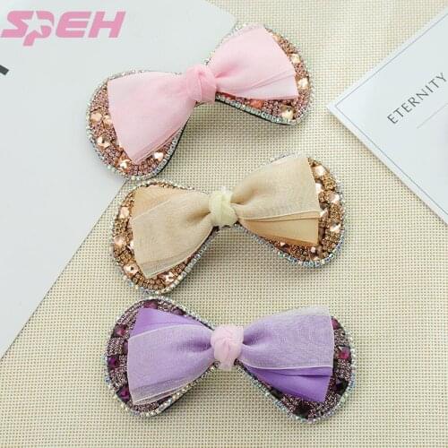 Manufacturer wholesale fashion bow shape hairpin creative custom girl series Rhinestone hairpin headdress