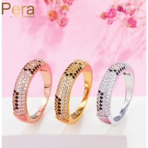 Pera Trendy Big Snake Shape Rose and Yellow Gold Silver Color Fashion Women Party AAA+ Cubic Zirconia Finger Rings Jewelry R113