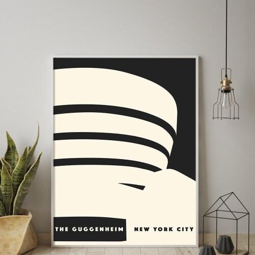 Guggenheim Frank Lloyd Wright Poster Posters And Prints Building Wall Art Canvas Paintings Pictures for Living Room Home Decor