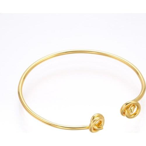 Simple tie Open Bangle tiny Opening knot Jewelry elegant bracelet for Women Girls Party fashion gift