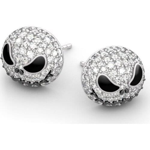 Simple and creative skull element Silver Earrings