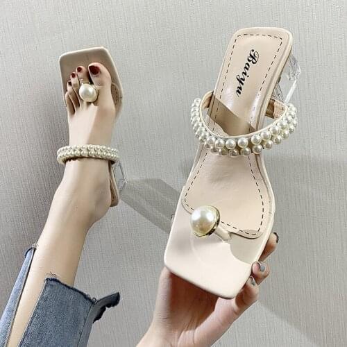 Transparent crystal sandals for womens wear
