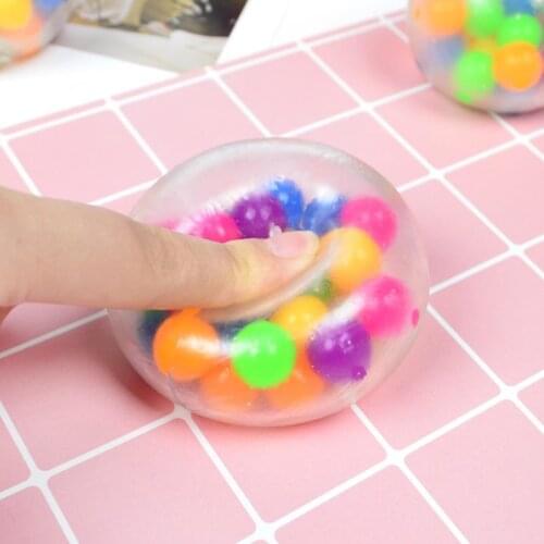 Clear Stress Balls Colorful Ball Autism Mood Squeeze Relief Healthy Toy Funny Gadget Vent Toy Children Christmas Gift