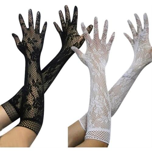 Sexy Lace Gloves Womens Summer Sunscreen Thin Long UV Blocking Gloves Black Lace Gloves Flirting Sexy Glove Erotic Sex Games