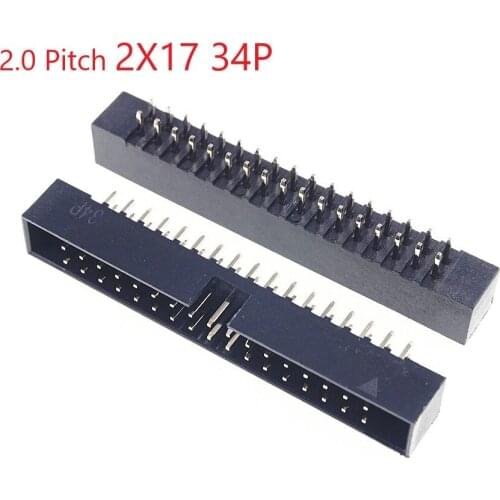 5 Pcs Box Header 34 Pin 2x17P 2.0mm Pitch Male Shrouded PCB straight IDC Socket dual rows space 2.0 Through hole DIP
