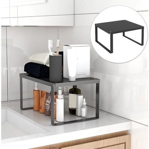 Carbon steel Kitchen Storage Rack Multi-layer Countertop Standing Organizer Shelf Multi-function Bedroom Bookcase Bathroom Rack