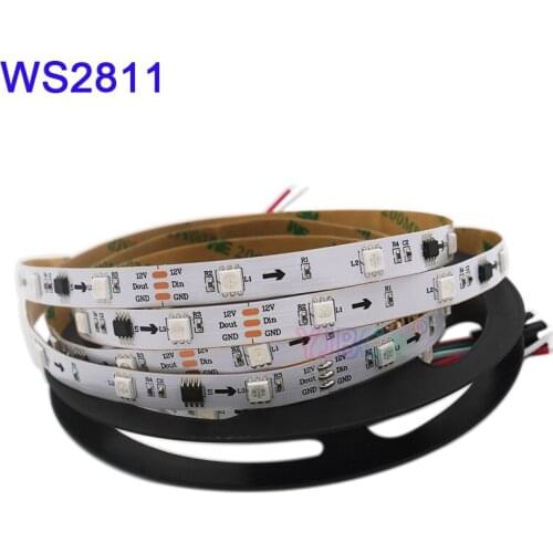 1m/2m/3m/4m/5m WS2811 Smart Pixel Led Strip Tape;DC12V 30/60leds/m full color Addressable WS2811 IC RGB led strip light