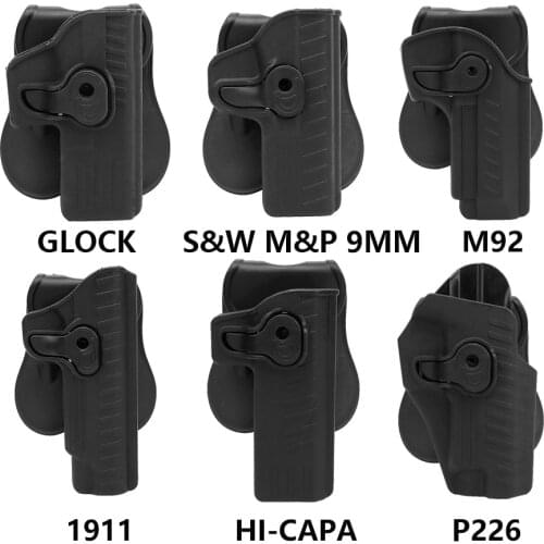 Tactical IWB OWB Gun Holster Quick Release System Proper Retention For S&W M&P 1911 HICAPA P226 M92 Glock Pistol Handgun Airsoft