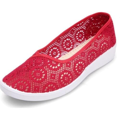 Women Casual Boat Shoes Ladies Slip On Ballet Flats Comfy Soft Zapatos Mujer Red Pink Walking Footwear 2021 Spring New Style