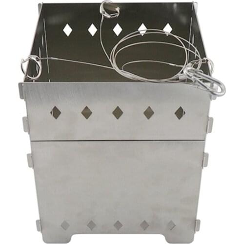 Outdoor Multi-Function Stainless Steel Wood Stove Camping Incinerator Hanging Stove Picnic BBQ Grill Camping Stove