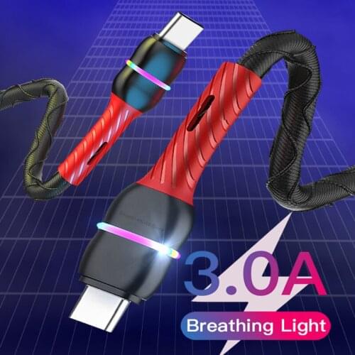 USB-C Cable 3A Fast Charging Data Sync Cord USB Type C Charger Wire For Xiaomi Mi 11 10 Samsung S21 P30 Redmi Note 9s Huawei P40