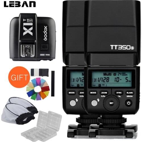 Godox 2x Mini Speedlite TT350S Camera Flash TTL HSS GN36 1/8000S +X1T-S Trans for Sony Mirrorless DSLR Camera A7 A6000 A6500