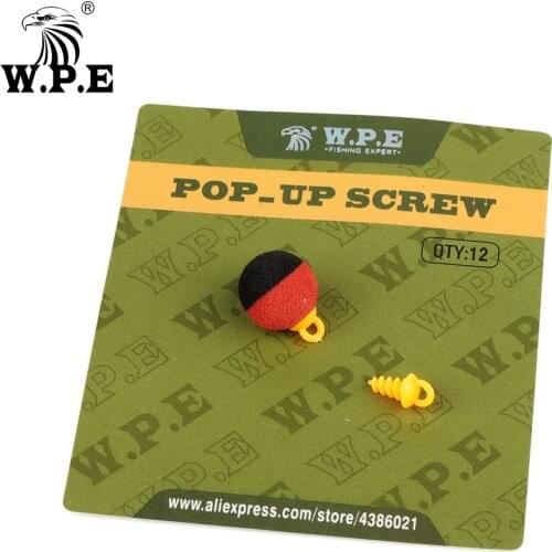 W.P.E 12pcs Carp Fishing Accessories Pop-up Screw Foam Ball Stoper Carp Fishing Bait Screw Chod ronnie Rig Terminal Fish Tackle