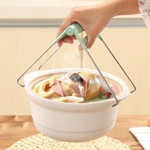 1PC Foldable Stainless Steel Hot Bowl Clip Pot Dish Holder Steamer Heat Insulation Plate Tong Anti-Hot Clamp Gripper 10105A