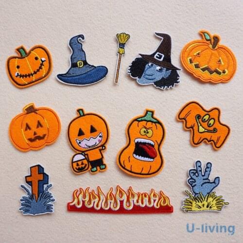1pcs Mix Halloween Patch for Clothing Iron on Embroidered Sew Applique Cute Patch Fabric Badge Garment DIY Apparel Accessories