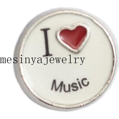 10pcs I Love Music Custom Floating Charms for Glass Locket