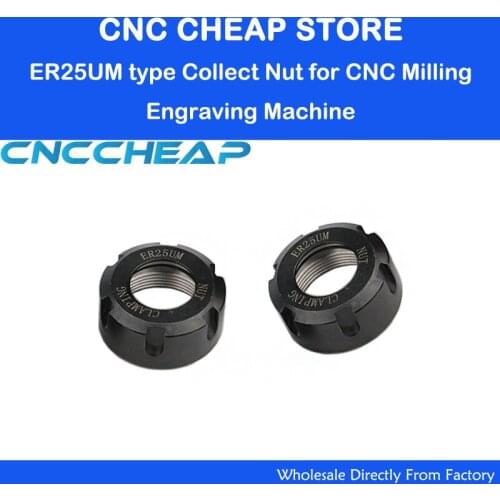 2pcs/lot precision UM type ER25 NUT spring collet Chuck nut clamping ER25-UM for CNC Router milling engraving machine Spindle