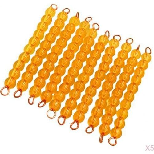 50 Pieces Montessori Educational Bead Bars Ten-beads for 1-100 Number Counting Learning Kids Toy