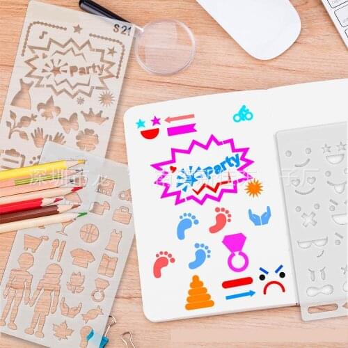 720 pcs Bullet journal stencil Set Plastic Painting template stencil ruler White&Thin Art Templated for DIY Drawing Template