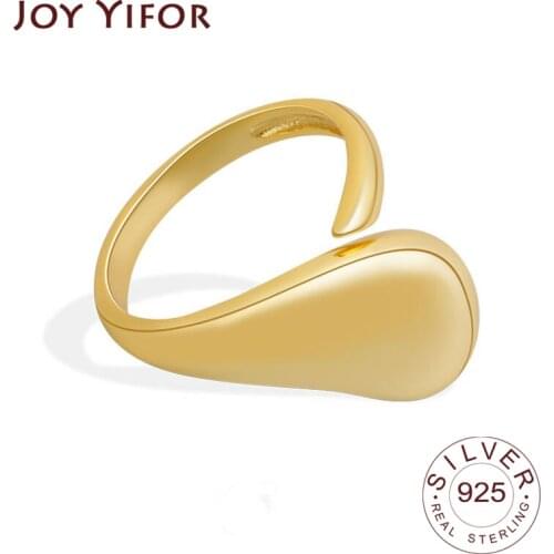 925 Sterling Silver Rings for Women Gold Color Big Vintage Wedding Trendy Jewelry Large Adjustable Antique Rings Anillos
