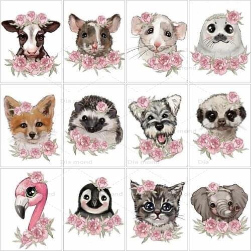 Diamond Painting Elephant Cross Stitch Picture of Rhinestones Diamond Embroidery Animal Cat Dog Mosaic Handicraft Home Decor