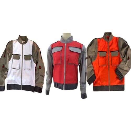 Back To The Future Cosplay Costume Jr Marlene Seamus Marty McFly Jacket Orange Outwear Coat Made 3 colors can choose any Size