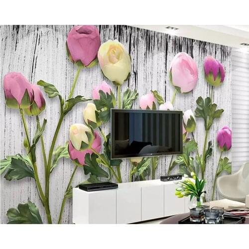Beibehang Custom wallpaper retro rose TV background wall European living room bedroom decoration mural wallpaper for walls 3 d