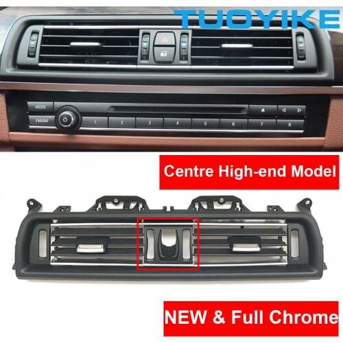Car Central Air Conditioning Fresh Vent Grille High-end Outlet Panel Chrome For BMW5 Series F10 F11 F18 520i 523i 525i 528i 535i